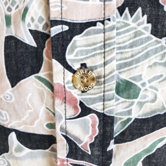 NWT/Cooke Street Honolulu Tropical Fish Reverse Print Hawaiian Shirt/Vintage - Picture 3 of 7